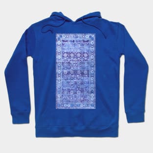 18th Century Isfahan Persian Rug Pattern in Blue Hoodie